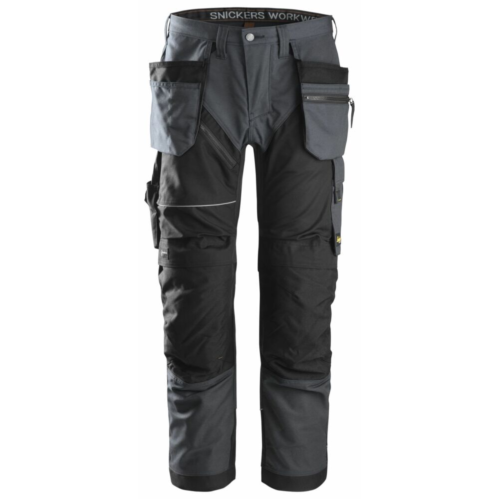 Snickers - RuffWork, Work Trousers+ Holster Pockets - Steel grey\\Black