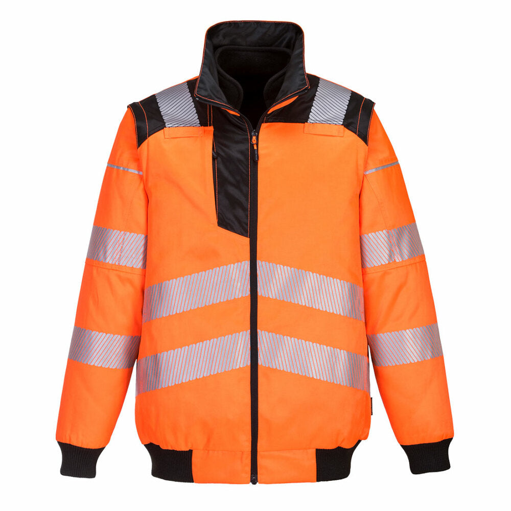 Portwest  - PW3 Hi-Vis 3-in-1 Pilot Jacket - Orange/Black