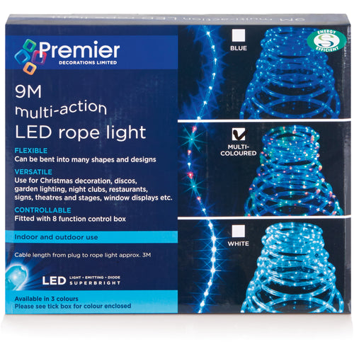 9M LED Multi-Action Rope Light - Multi -Coloured