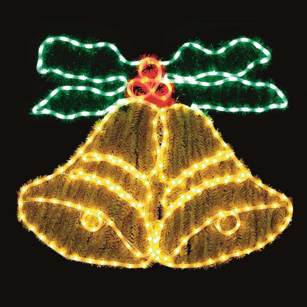 Premier Decorations - Soft Glow LED Rope Light Double Bells - 85cm x 74cm