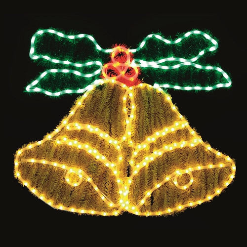 Premier Decorations - Soft Glow LED Rope Light Double Bells - 85cm x 74cm
