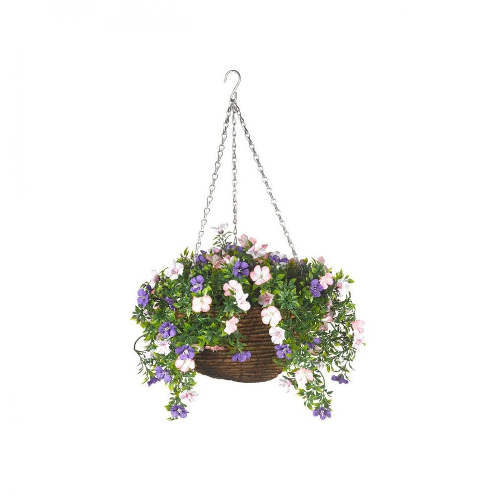 Faux Décor - Petunia Hanging Easy Basket