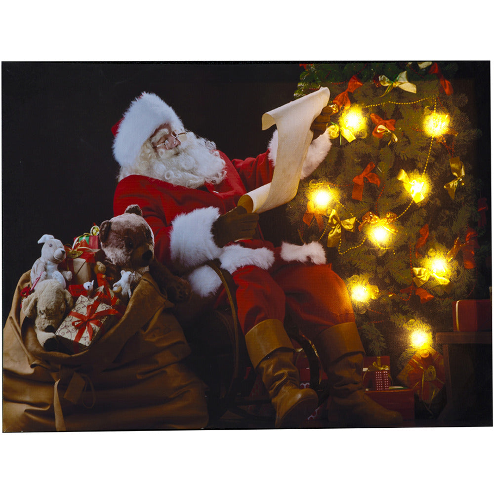 Lit Santa Canvas Scene