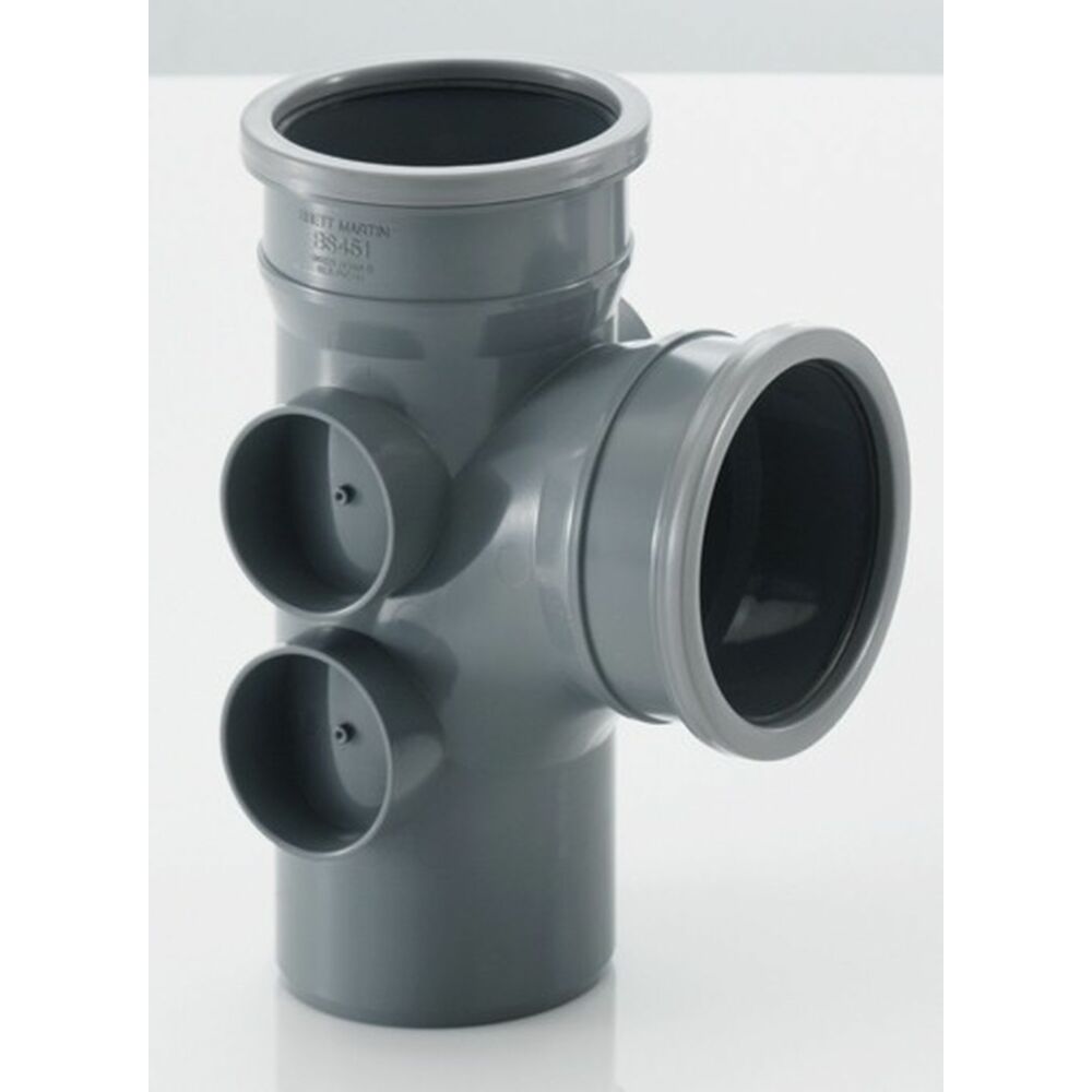 Brett Martin - 110mm x 92½° Double Socket Branch With 4 Bosses EN 1329-3
