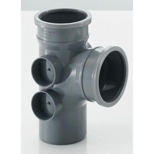 Brett Martin - 110mm x 92½° Double Socket Branch With 4 Bosses EN 1329-3