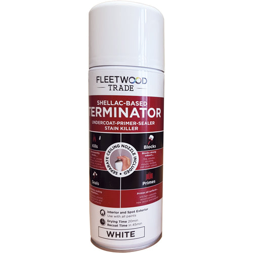 Terminator Shellac Primer Brilliant White Aerosol 400ml