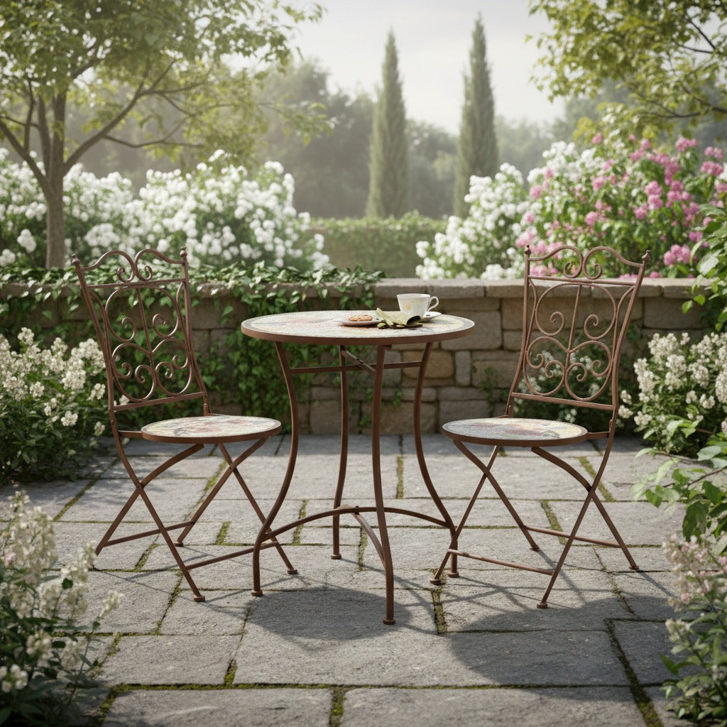 Lyon 2 Seater Rustic Brown Mosaic Bistro Set