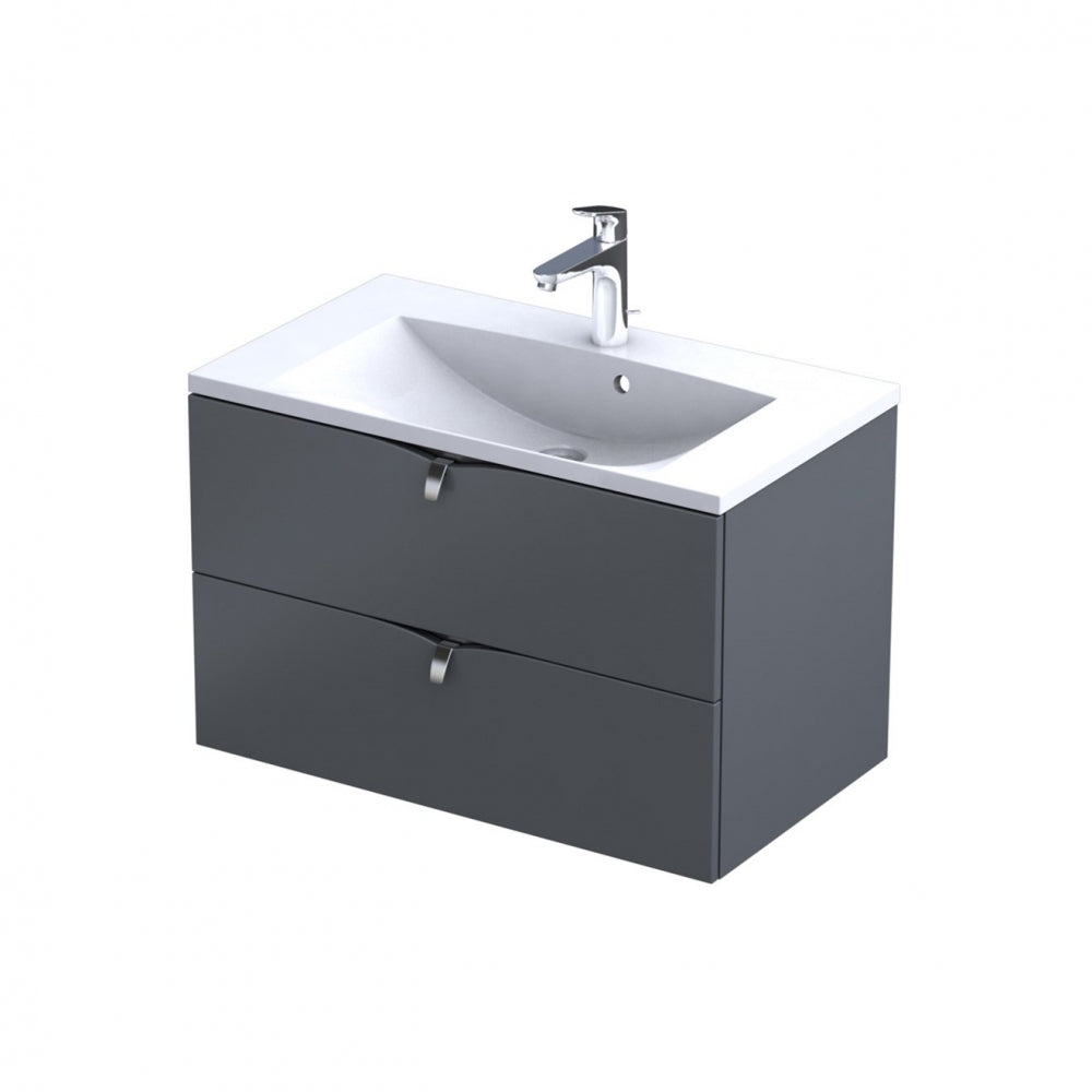 Armavit - 80cm 2 Drawer Vanity Unit - Warm Grey - (Exc Basin)