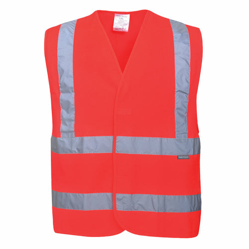 Portwest  - Hi-Vis Two Band & Brace Vest - Red