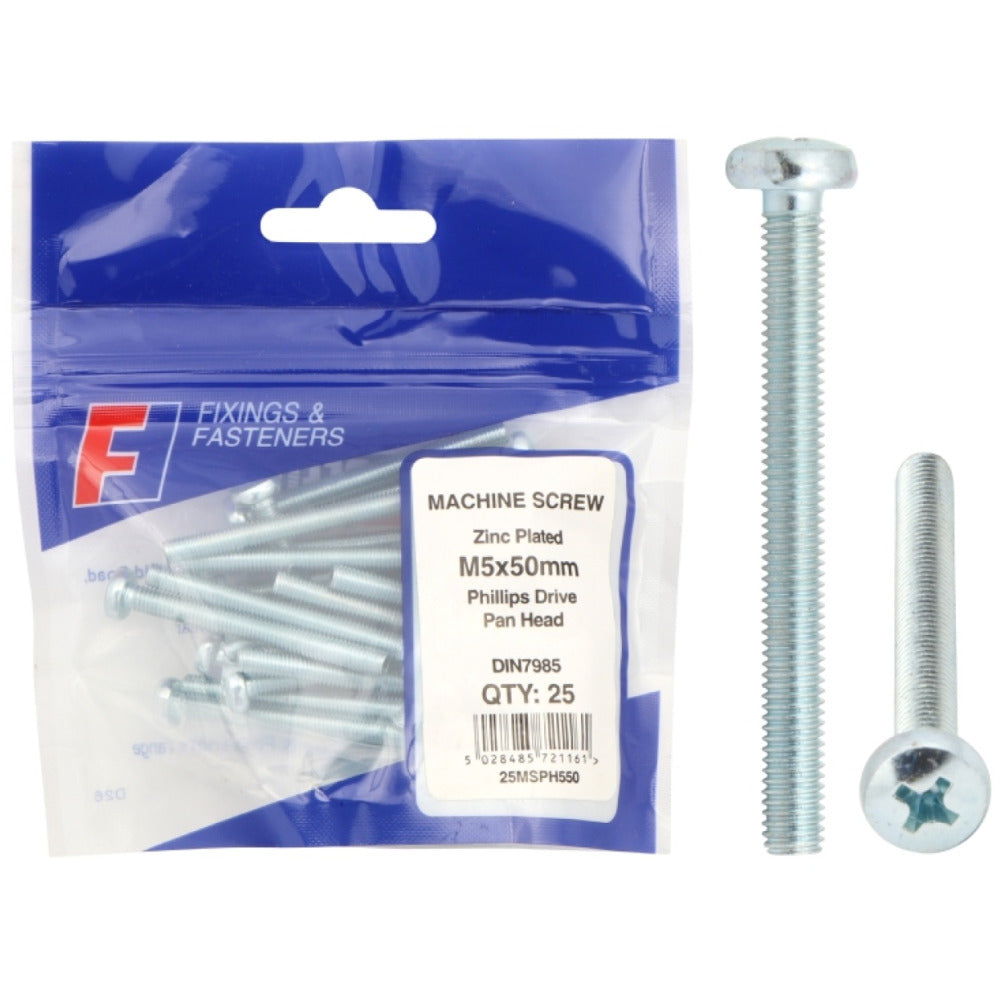 ForgeFix Machine Screws Pan Head M5x40mm (Bag25)