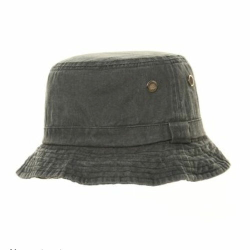 Washed Denim Bush Hat with Eyelets Denim