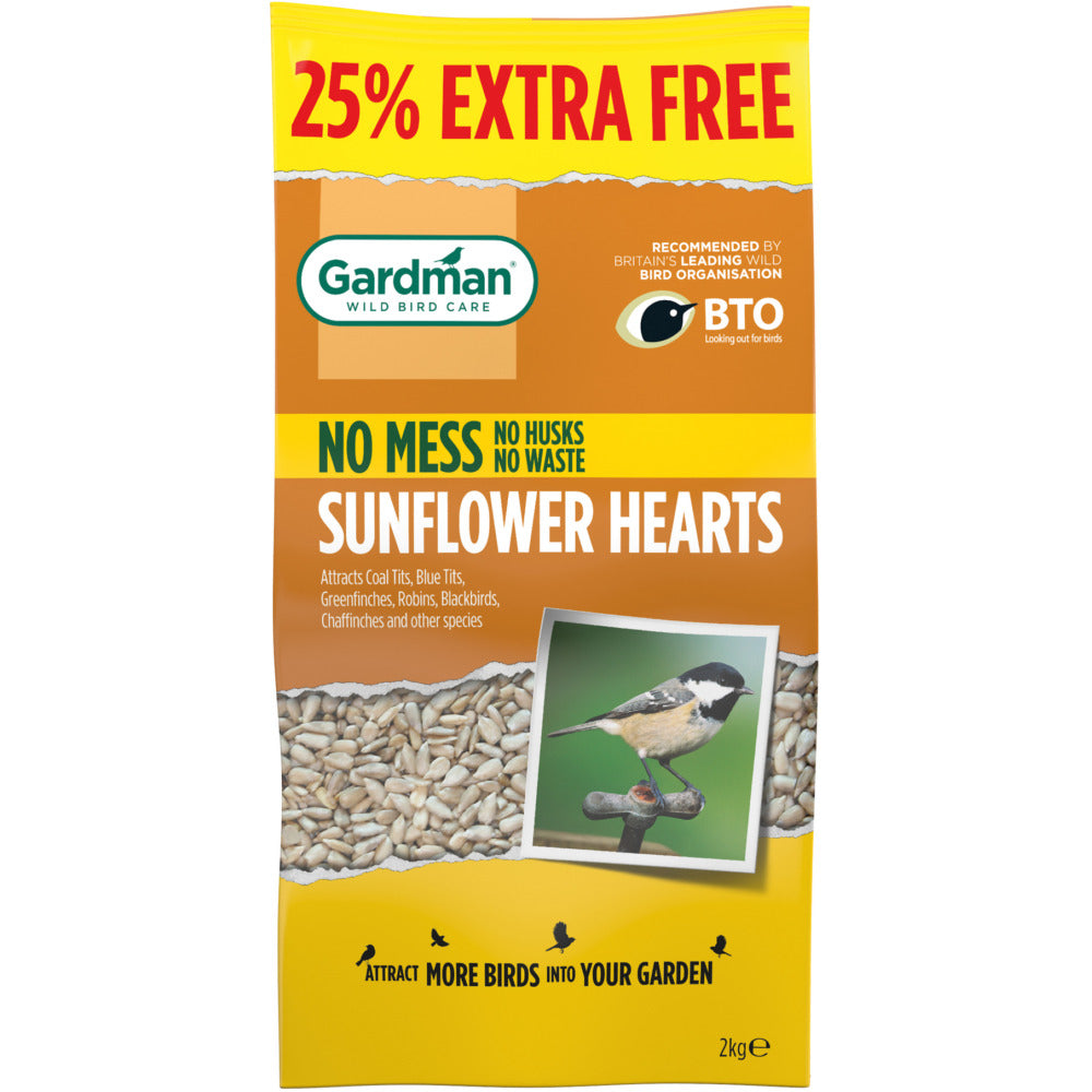 Gardman Sunflower Hearts 2kg + 25% Extra Free