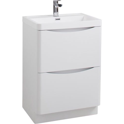 Floor Standing Vanity Unit & Basin Ash White - 60cm