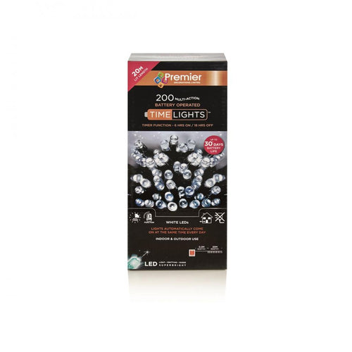 Premier Decorations - 200 LED Multi-Action Battery-Operated Timelights