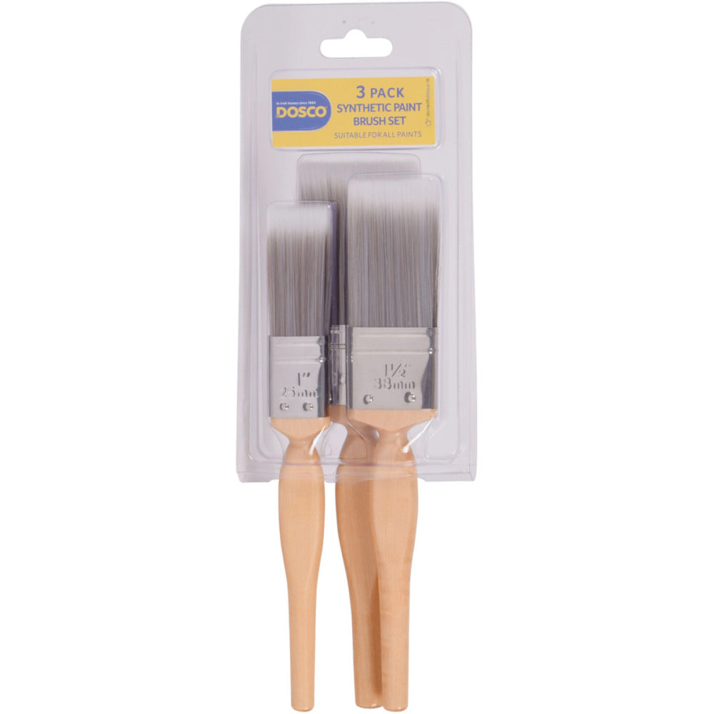 Dosco - Synthetic Paint Brush Set 3 Pack