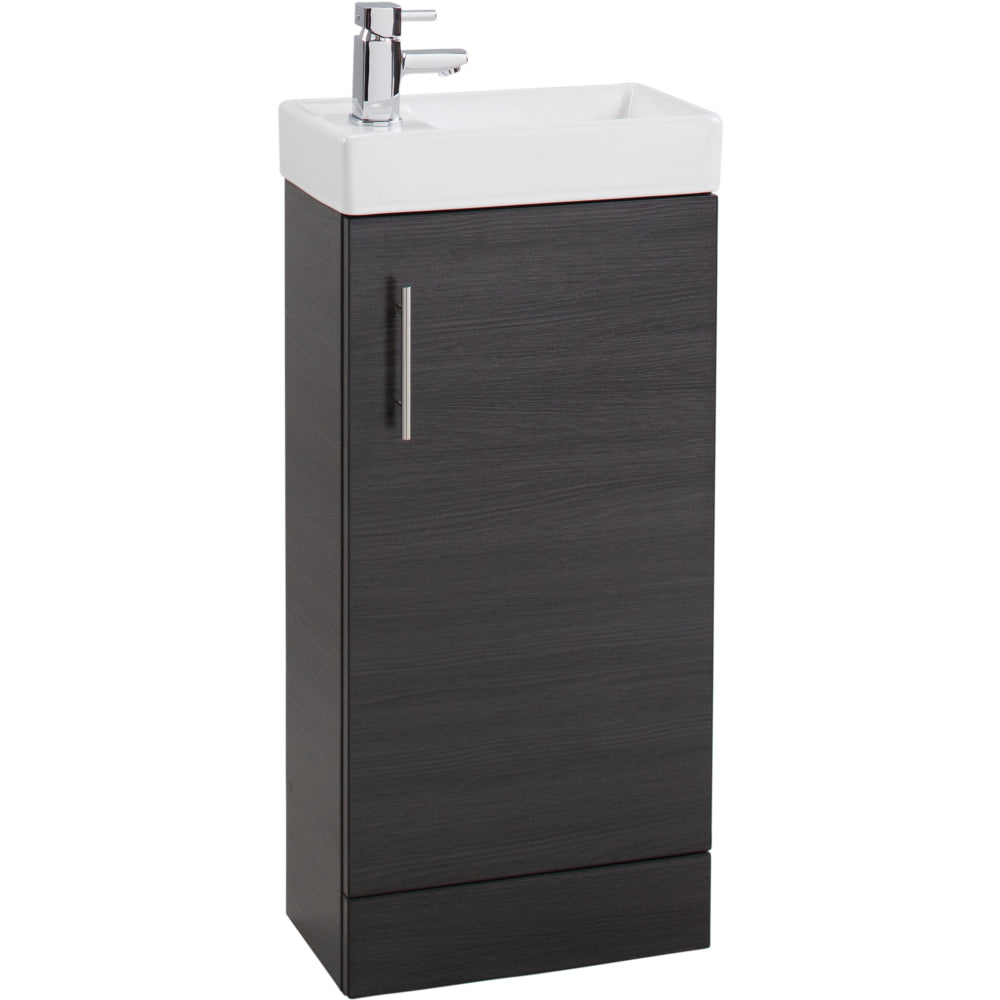 Compact Vanity Unit & Washbasin Black Ash - 40cm
