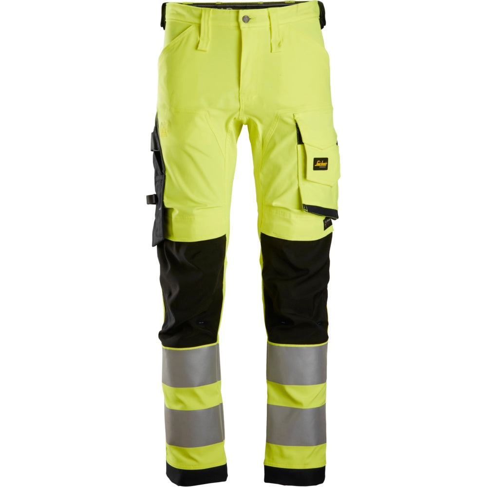 Snickers - High-Vis, Class 2 Stretch Trousers - High vis yellow\\Black