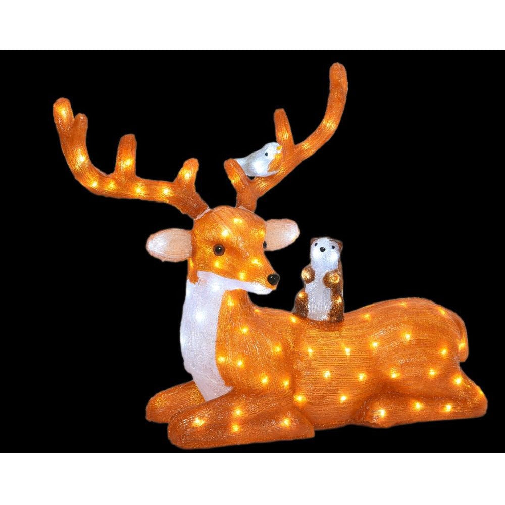 Kaemingk B.V - LED Acrylic Sitting Reindeer - 66.5cm - Cool White