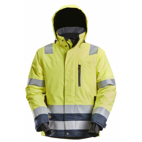 Snickers - High-Vis, Class 3 Waterproof 37.5® Insulated Jacket - High Visibility Yellow - Navy