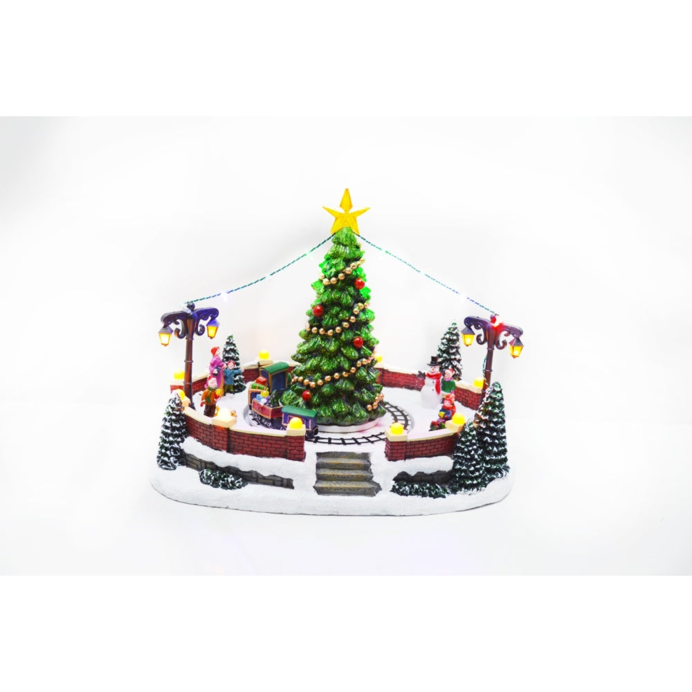 Jingles LED Christmas Playground and Tree Scene - 31.5cm