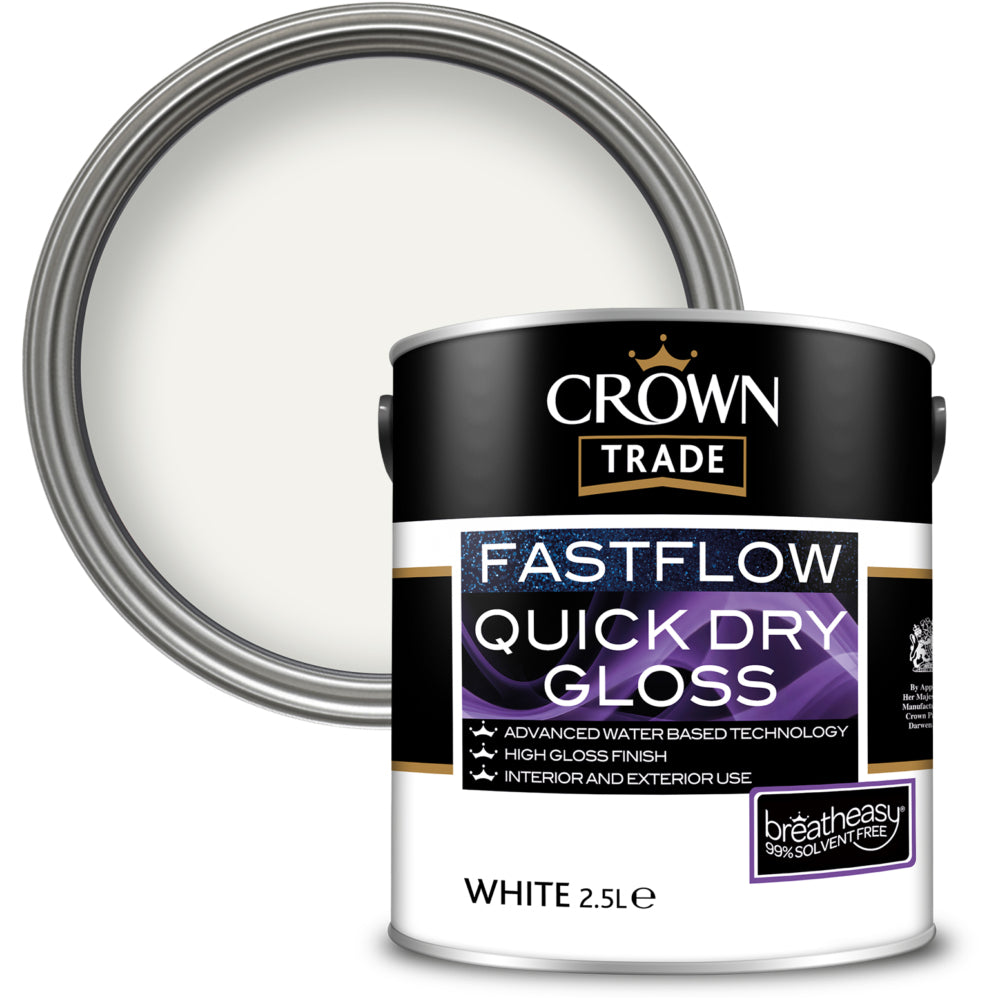 Crown Trade Fastflow Quick Dry Gloss White 2.5L