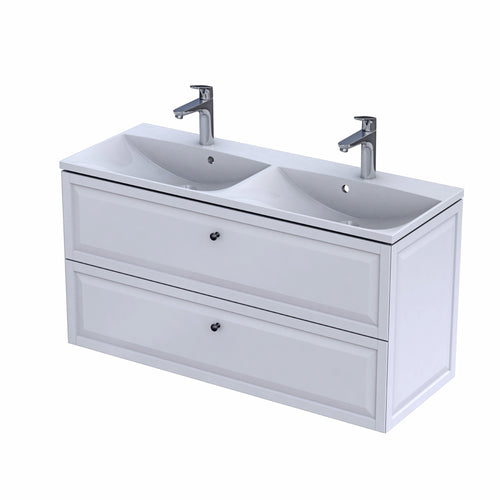 Chatsworth 120cm 2 Drawer Vanity Unit - Matt White
