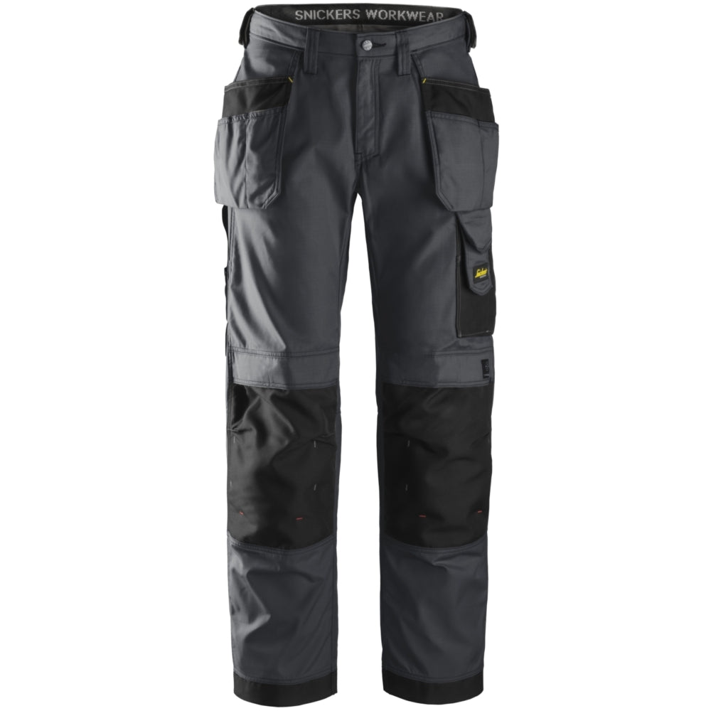Snickers - Craftsmen Holster Pockets Trousers, Rip-Stop - Steel grey\\Black