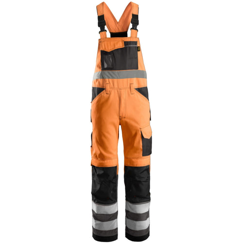 Snickers - High-Vis Bib & Brace Trousers Class 2 - High vis orange\\Muted Black