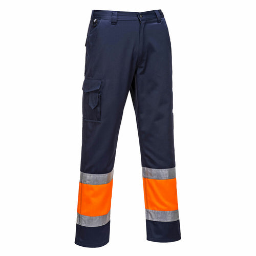 Portwest  - Hi-Vis Two Tone Combat Trouser - Orange/Navy