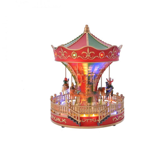 Kaemingk B.V - LED Musical Fairground Carousel - 27.5cm - Multi-Coloured