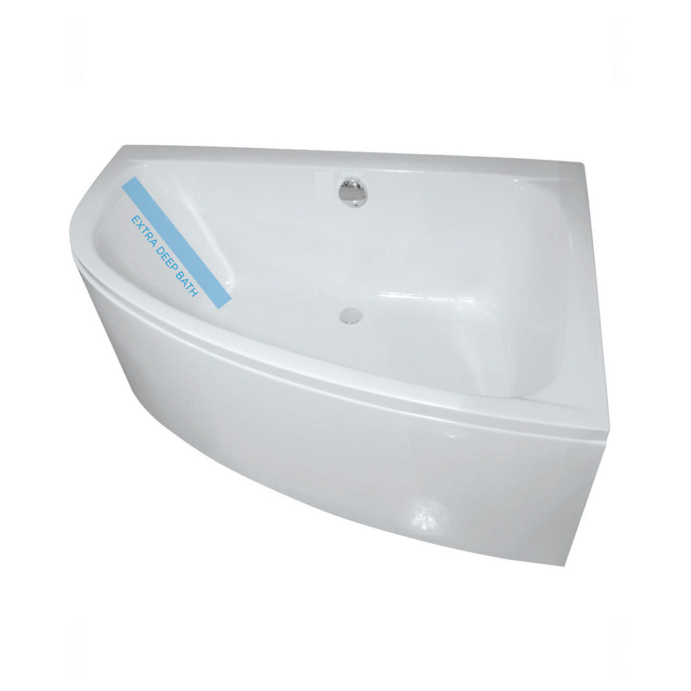 Maya Offset Corner Bath Right Hand & Bath Panel - 1550 X 1000mm