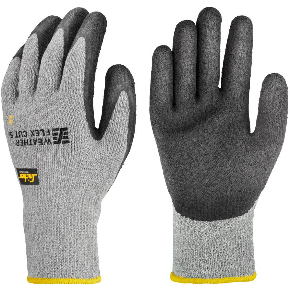 Snickers - Weather Flex Cut 5 Gloves - Rock grey/Black