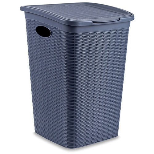 Dosco - Elegance Laundry Hamper Basket 38 x 37 x 54.5cm Navy Blue