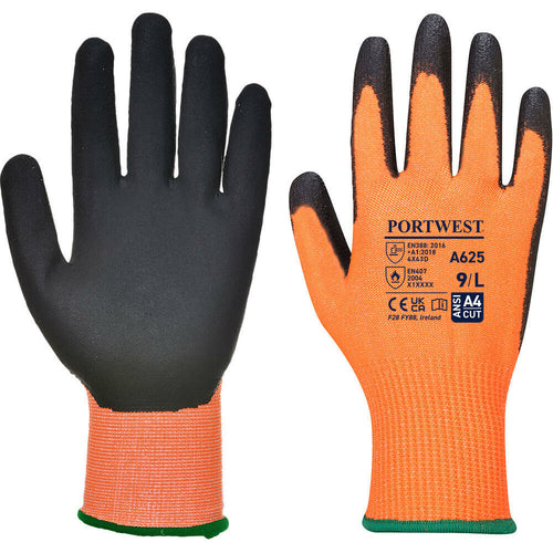 Portwest - Vis-Tex Cut Resistant Glove - PU - Orange/Black