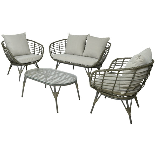 Palermo Wicker 4 Seater Lounge Set