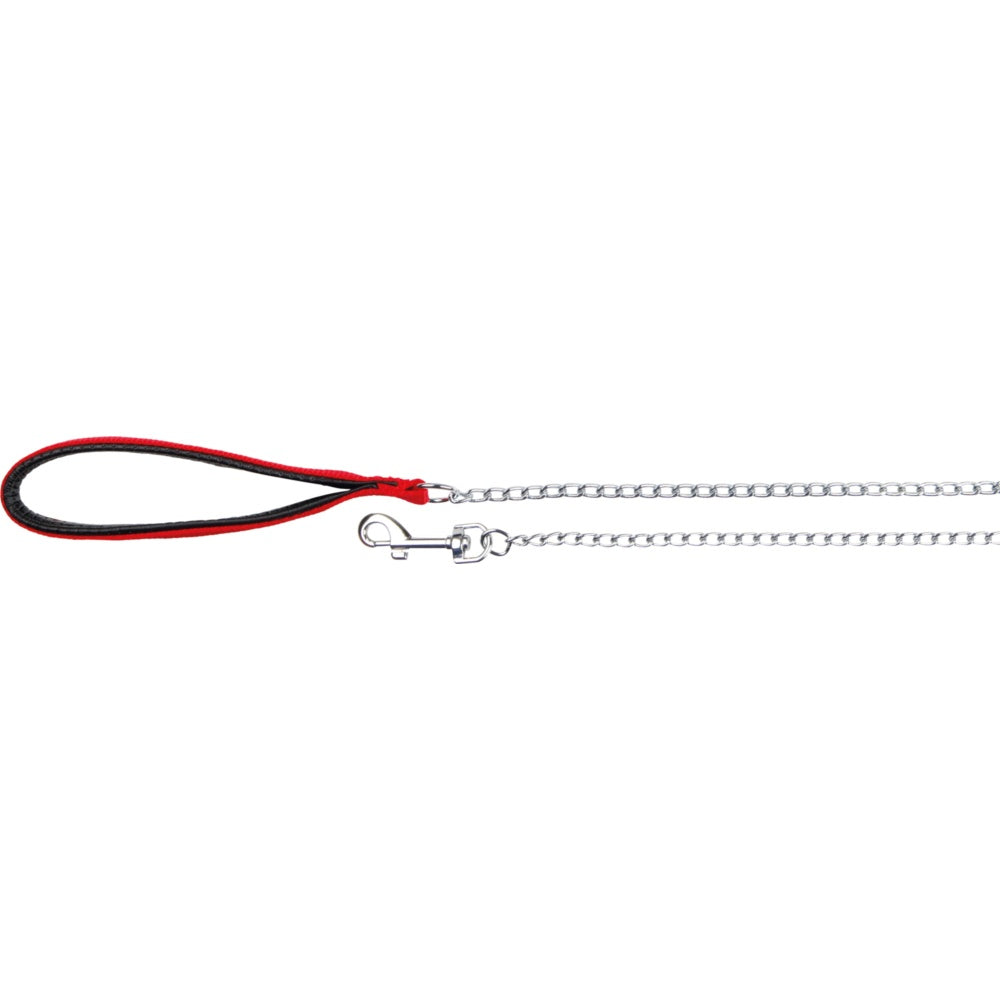 Trixie - Chain Lead 2mm Red 1.1m Nylon Handle