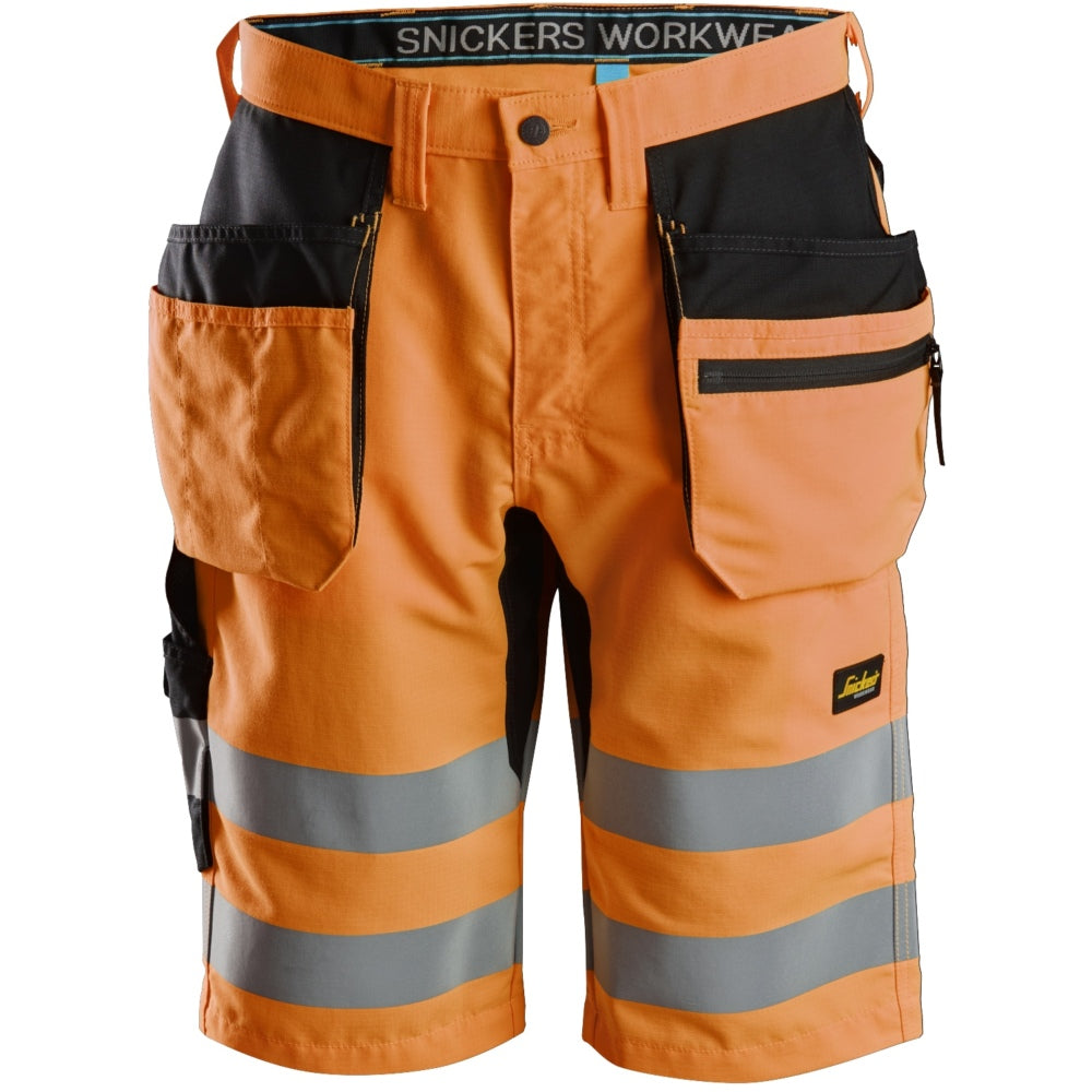 Snickers - LiteWork, High-Vis Shorts+ Holster Pockets Class 1 - High vis orange\\Black