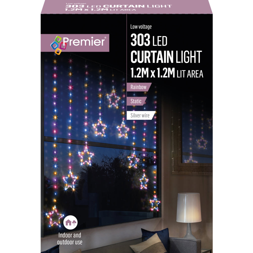 303 LED Curtain Star Light Rainbow - 1.2m x 1.2m