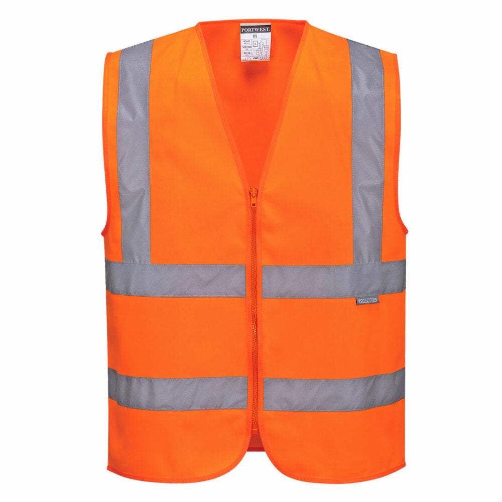 Portwest  - Hi-Vis Zipped Band & Brace Vest - Orange