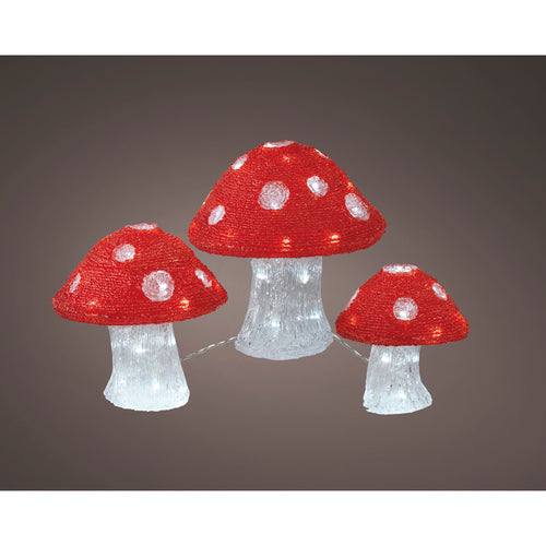 LED Acrylic Mushroom Lights - Set of 3