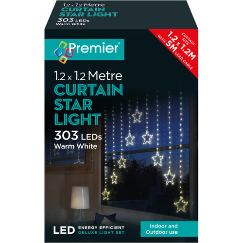 303 LED Curtain Star Light Warm White - 1.2m x 1.2m