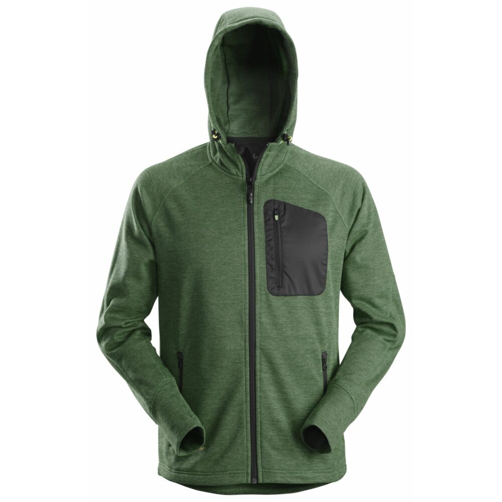 Snickers - FlexiWork, Fleece Hoodie - Forest Green\\Black