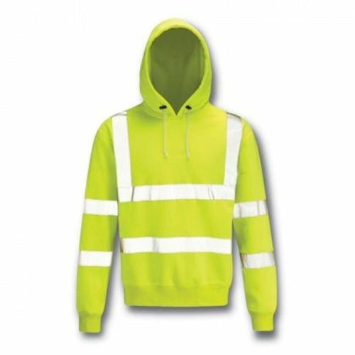 Hi-Vis Reflective Hooded Sweatshirt Yellow - M