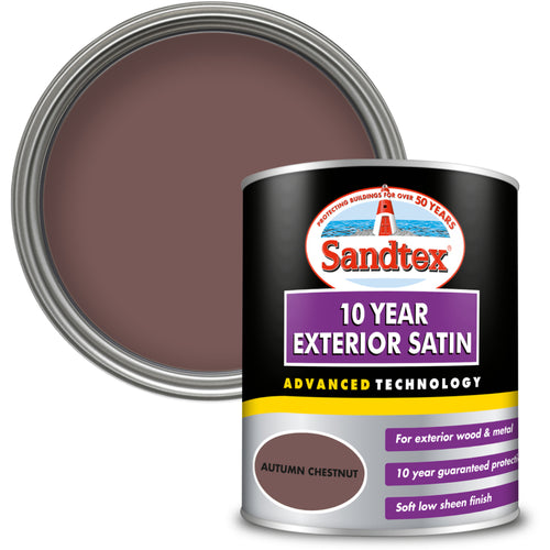 Sandtex 10 Year Satin Autumn Chestnut 750ml