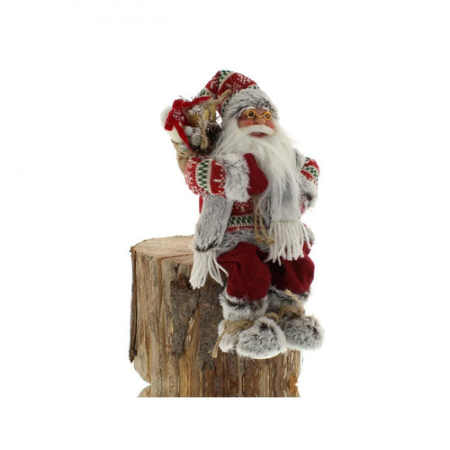 Festive - Nordic Woodland Sitting Santa - 30cm