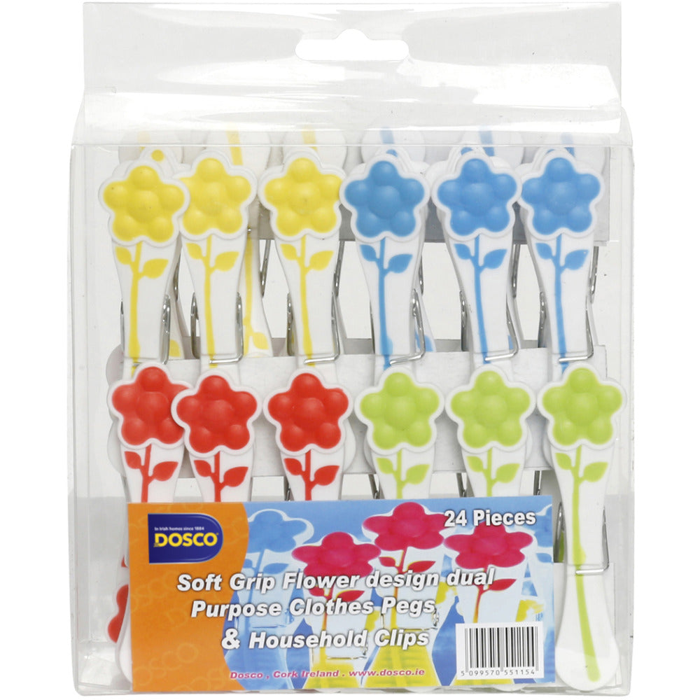 Dosco - Soft grip Flower Design Multipurpose Household Pegs