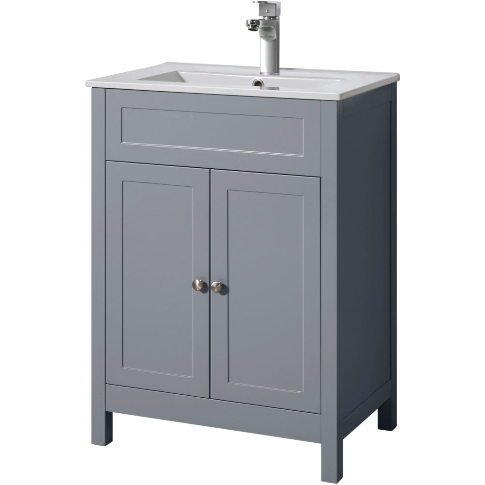 Turin Tailored Grey Vanity Unit - 600mm