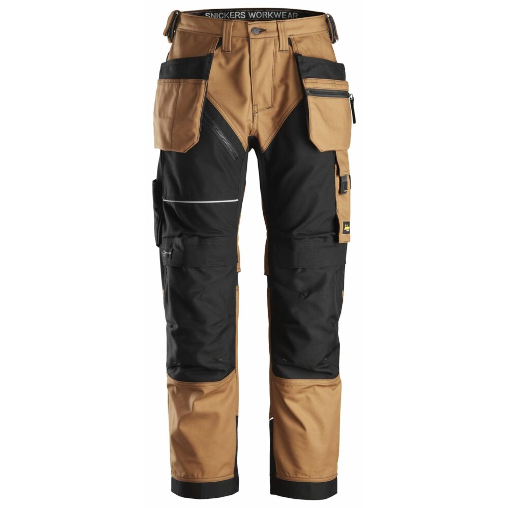 Snickers - RuffWork, Canvas+ Work Trousers+ Holster Pockets - Brown\\Black