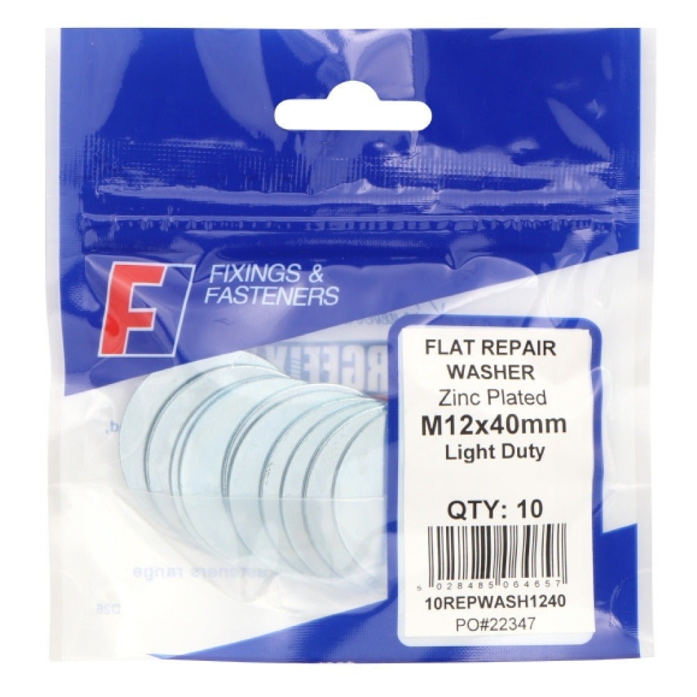 ForgeFix Prepack Repair Washer Zinc Plated M10x40mm (Bag10)