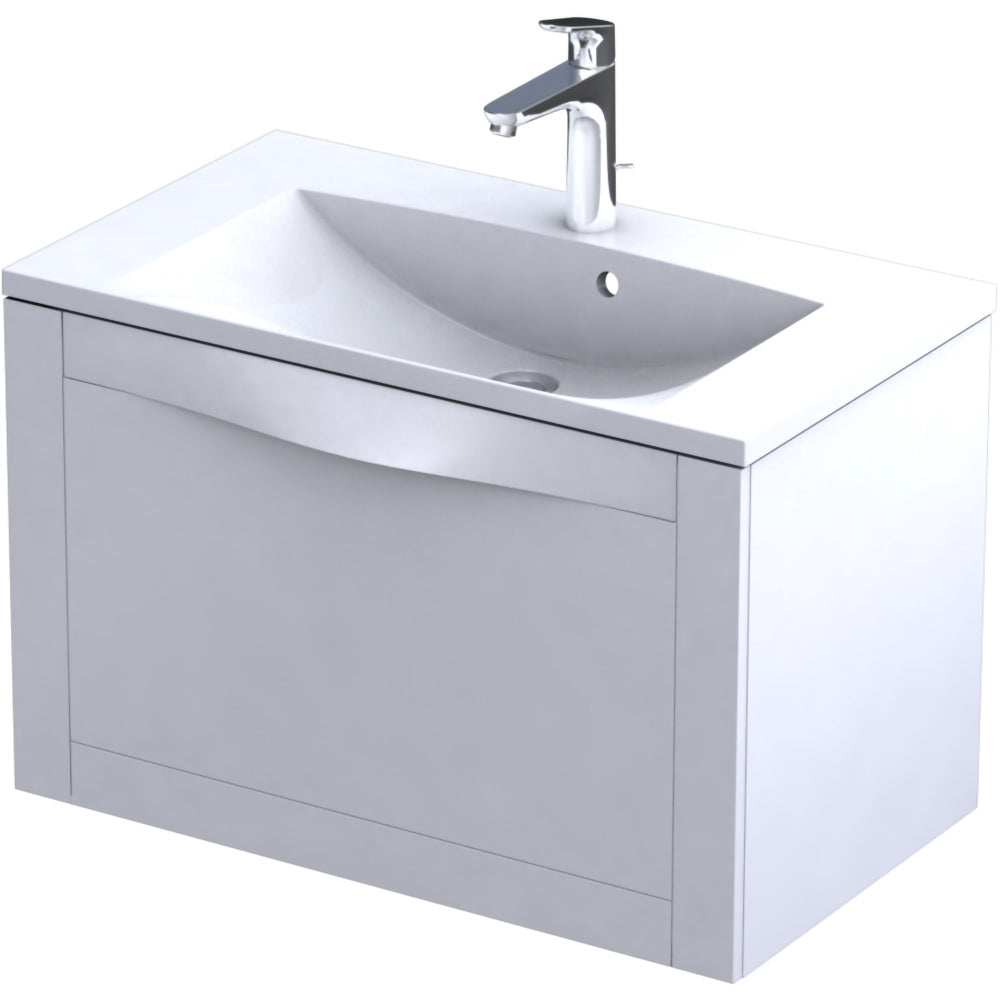 Kos 80cm 1 Drawer Vanity Unit - Matt White